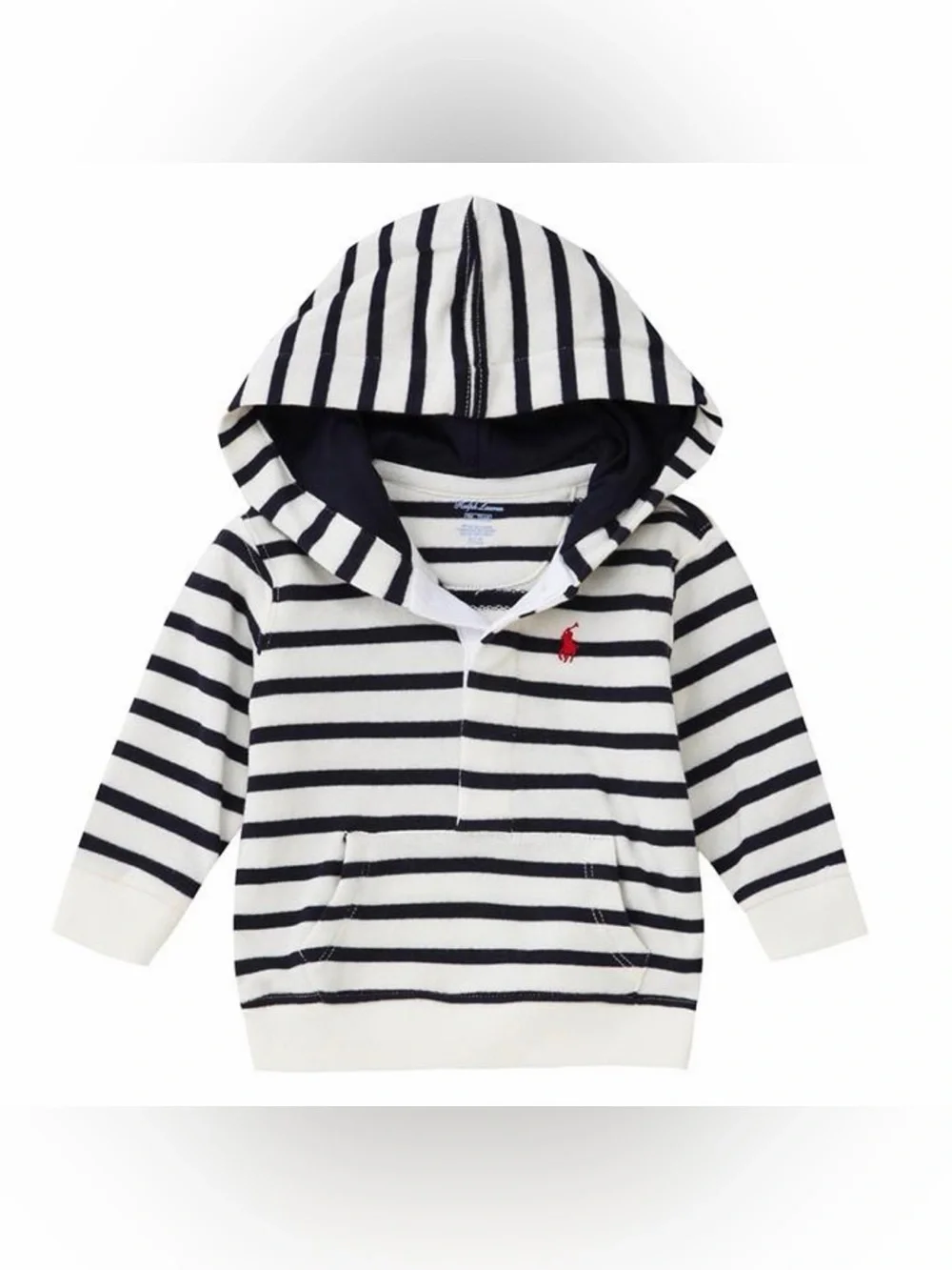 RALPH LAUREN Infant Striped Pullover Hoodie - 6M